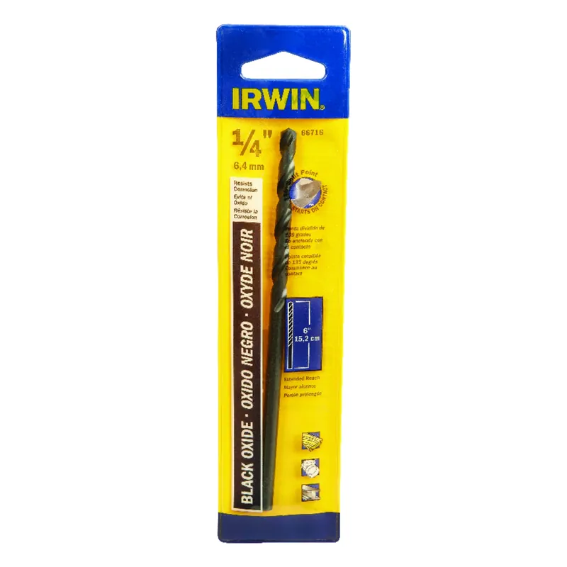 1/4 In. X 6 In. M-2 Black Oxide Extended Length Drill Bit