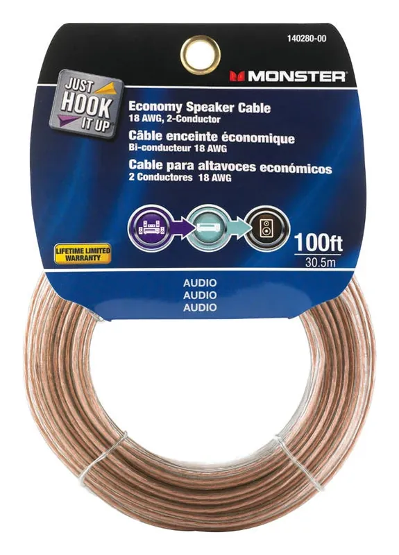 Monster Just Hook It Up 100 Ft. L Speaker Cable Awg