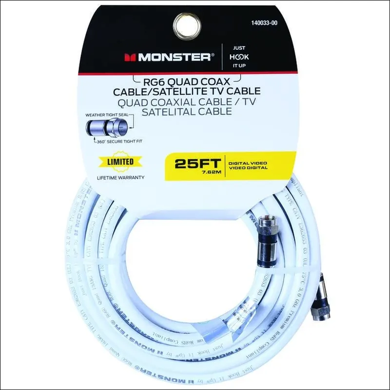 Monster Just Hook It Up 25 Ft. Weatherproof Video Coaxial Cable