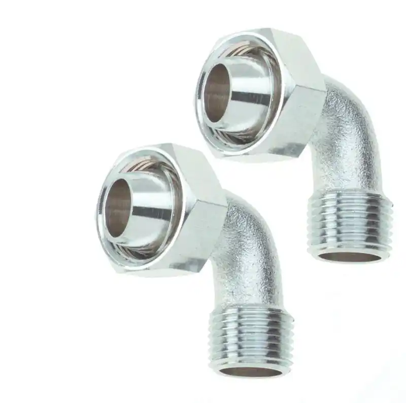 1/2 In. Brass Bent Bathcock Coupling - Chrome Finish