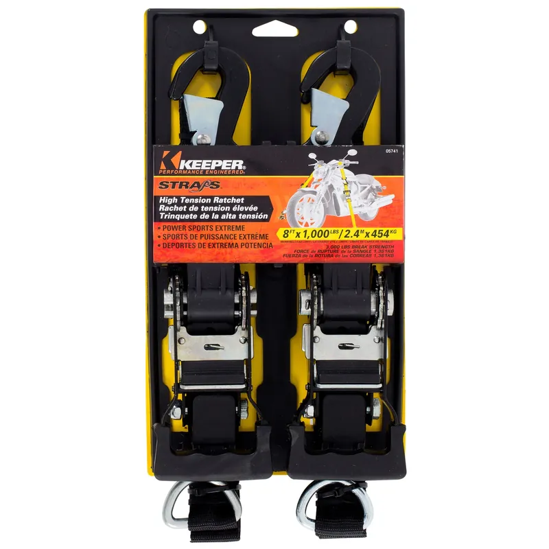 1-1/4 In. W X 8 Ft. L Black Tie Down Strap 1000 Lb 1 Pk