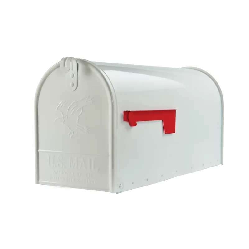 Elite Post-mount Mailbox, Large, White Steel