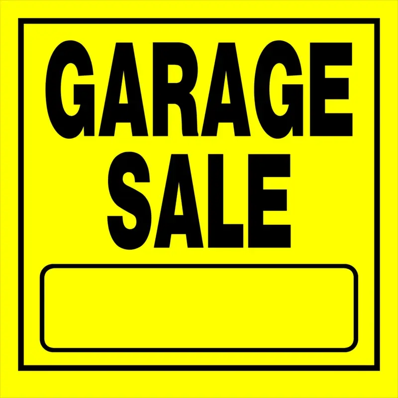English Yellow Garage Sale Sign 11 In. H X 11 In. W Plastic