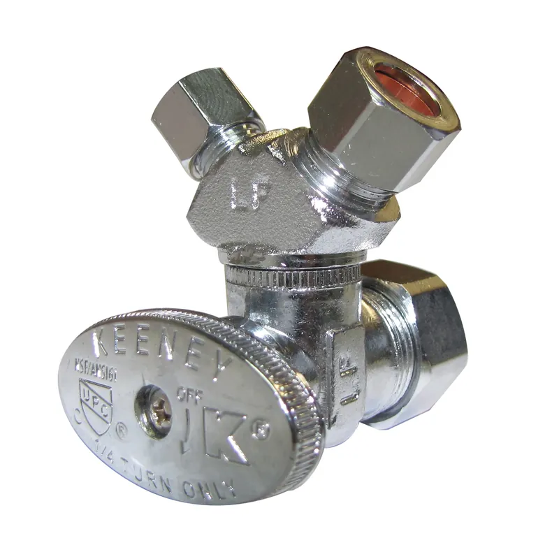 5/8 In. Compression X 3/8 In. Compression Brass 3-way Valve