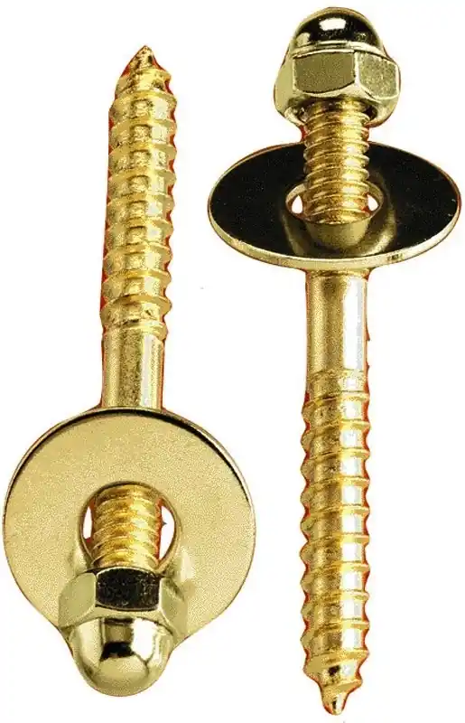 Toilet Screw Set Brass Plated Steel