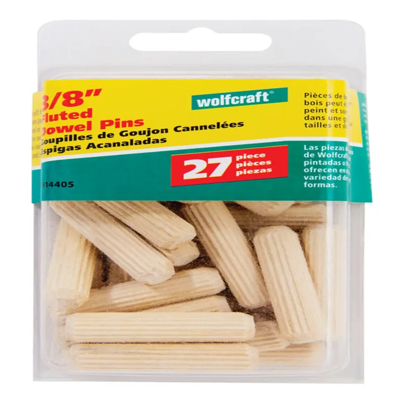 Fluted Hardwood Dowel Pin 3/8 In. D X 1-1/2 In. L 1 Pk Natural