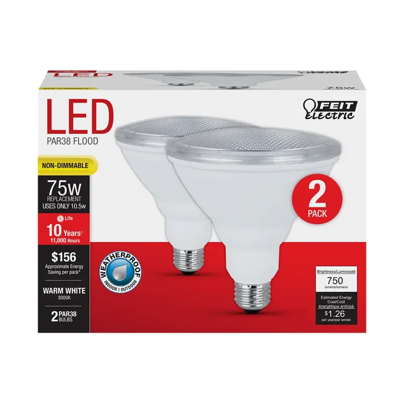 Par38 E26 (medium) Led Bulb Bright White 75 Watt Equivalence 2 Pk