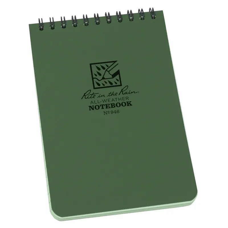 4 In. W X 6 In. H All-weather Notebook, 50 Sheets, Green