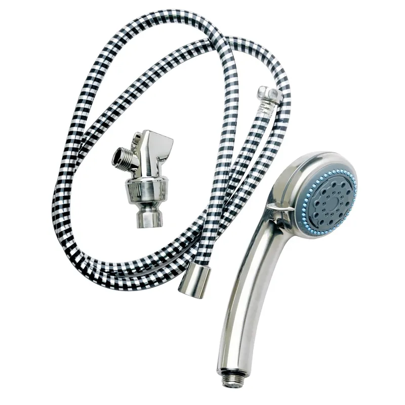 Polished Chrome Plastic Handheld Showerhead With 5 Settings And 2 Gpm Flow Rate
