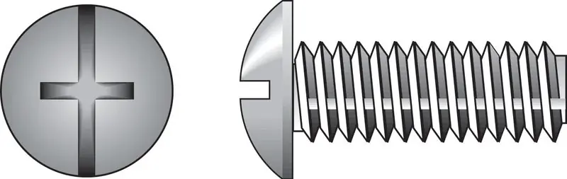 No. 8-32 Ga. X 2 In. L Combination Truss Head Zinc-plated Steel Machine Screws 100 Pk