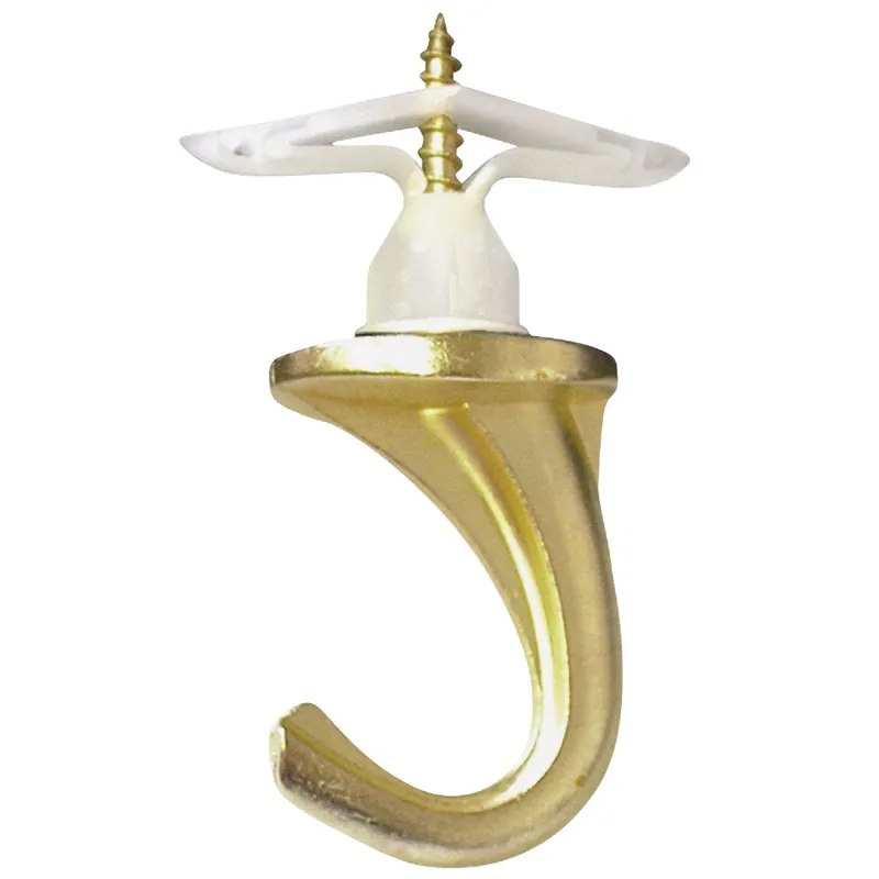 Large Antique Brass Gold Steel 0.95 In. L Ceiling Hook 75 Lb 1 Pk