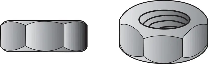 1/4 In. Zinc-plated Steel Sae Screw Nut 100 Pk
