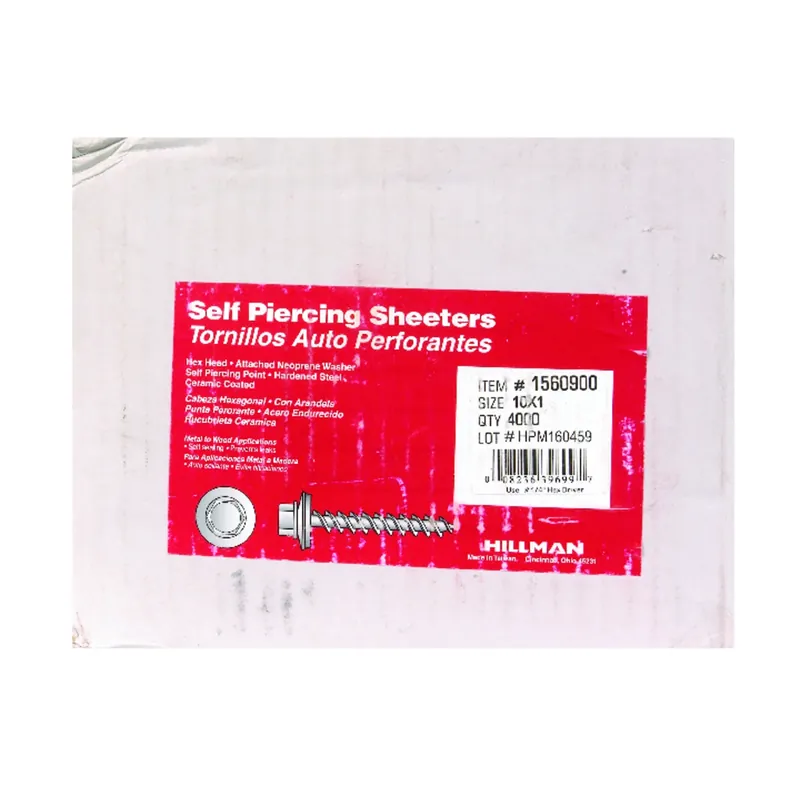 No. 10 Ga. X 1 In. L Hex Hex Washer Head Self-piercing Screws 4000 Ct 1 Pk