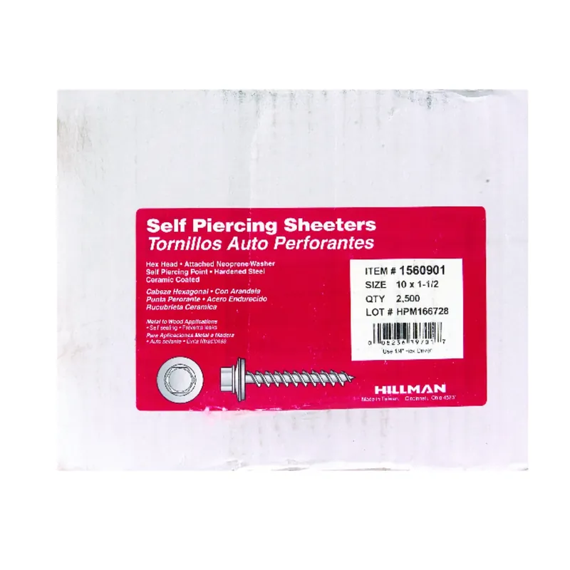 No. 10 Ga. X 1-1/2 In. L Hex Hex Washer Head Self-piercing Screws 1 Pk