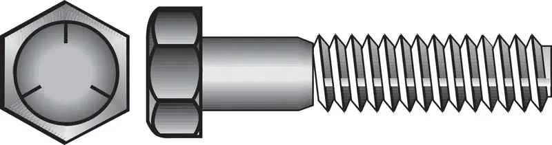 5/16 In. D X 3/4 In. L Heat Treated Zinc Steel Hex Head Cap Screw 100 Pk