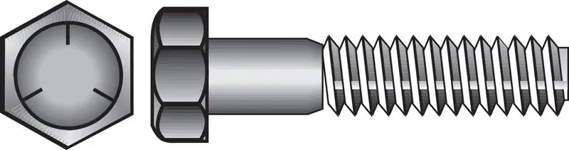 3/8 In. D X 5-1/2 In. L Heat Treated Zinc Steel Hex Head Cap Screw 50 Pk