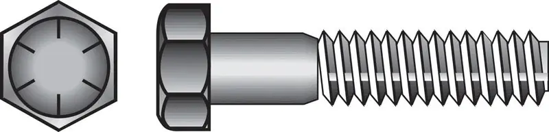 5/8 In. D X 2-1/2 In. L Heat Treated Steel Hex Head Cap Screw 25 Pk