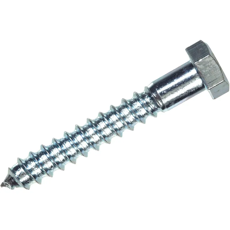 1/4 In. X 1 In. L Hex Zinc-plated Steel Lag Screw 100 Pk
