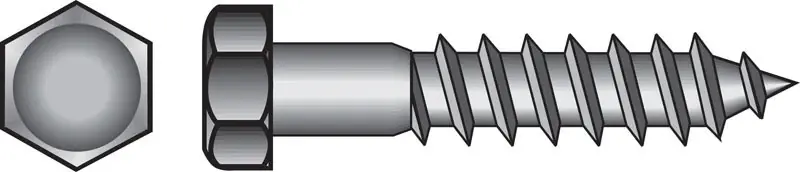 3/8 In. X 1 In. L Hex Zinc-plated Steel Lag Screw 100 Pk
