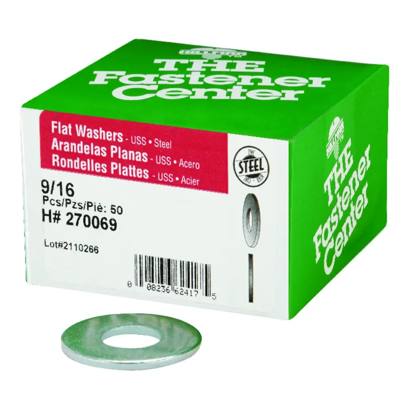 Zinc-plated Steel 9/16 In. Uss Flat Washer 50 Pk