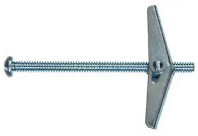 Toggle Bolt, Spring Wing, Round Head, 3/16 X 3 In., 50-pk.