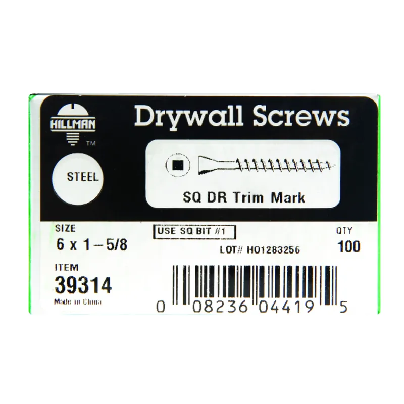 No. 6 In. X 1-5/8 In. L Square Fine Drywall Screws 100 Pk