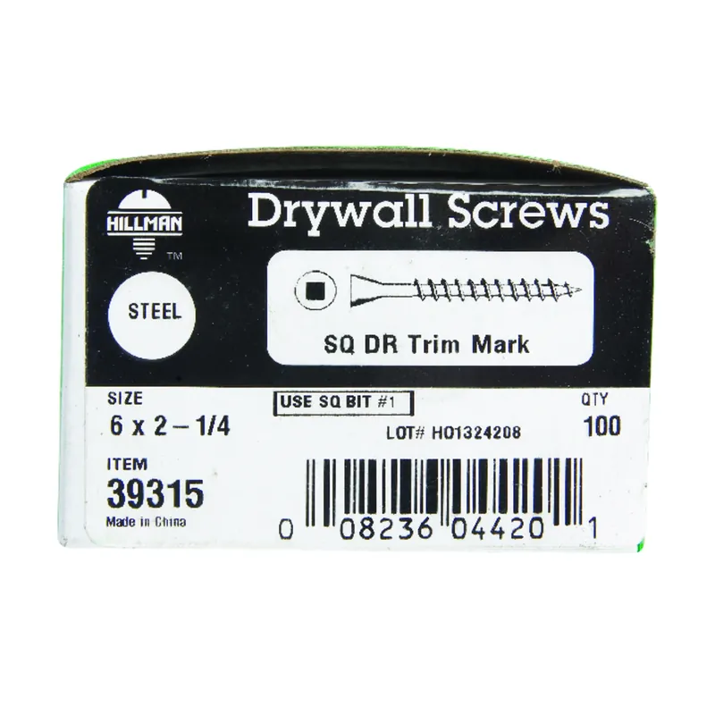 No. 6 In. X 2-1/4 In. L Square Fine Drywall Screws 100 Pk