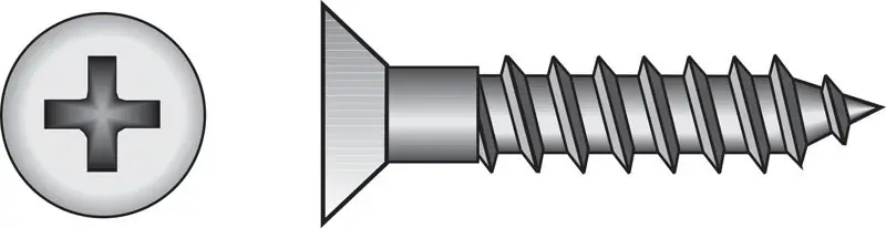 No. 6 Ga. X 1 In. L Phillips Zinc-plated Coarse Wood Screws 100 Pk