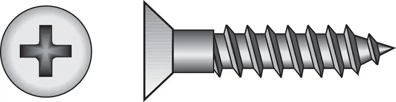 No. 10 Ga. X 3 In. L Phillips Zinc-plated Coarse Wood Screws 100 Pk