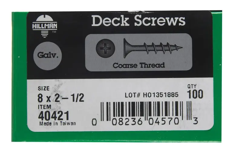 No. 8 Ga. X 2-1/2 In. L Gray Phillips Bugle Head Deck Screws 100 Pk