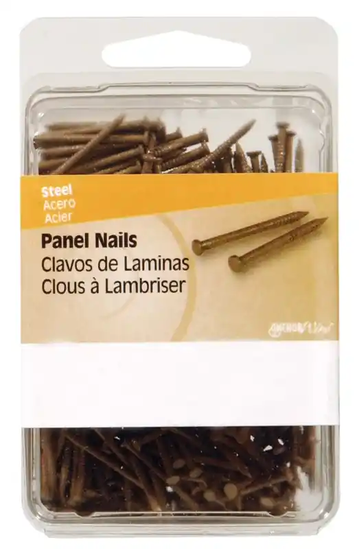 1 In. Panel Steel Nail Flat Head - Smooth Shank, Cherry Finish