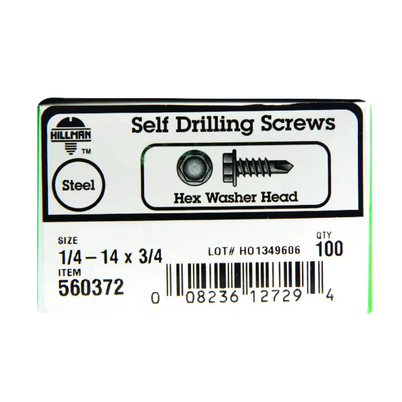 1/4 In. Ga. X 3/4 In. L Hex Hex Washer Head Sheet Metal Screws 100 Pk