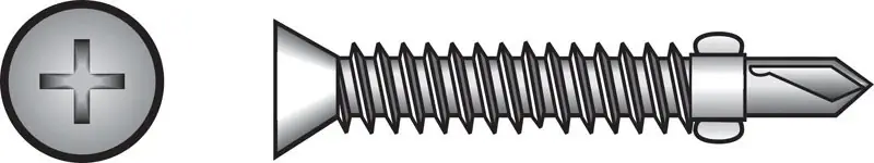 No. 10 Ga. X 1 In. L Phillips Wafer Head Self-drilling Screws W/wings 100 Pk