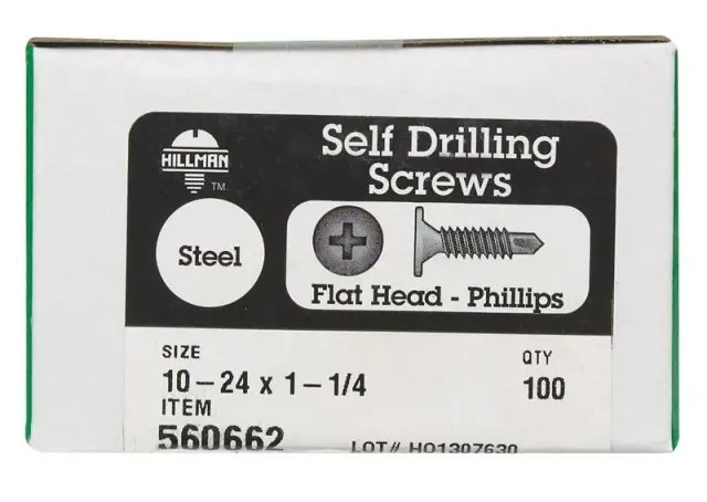 No. 10 Ga. X 1-1/4 In. L Phillips Wafer Head Self-drilling Screws 1 Pk