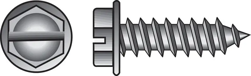 No. 6 Ga. X 5/8 In. L Slotted Hex Washer Head Sheet Metal Screws 100 Pk