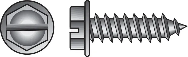 No. 8 Ga. X 5/8 In. L Slotted Hex Washer Head Sheet Metal Screws 100 Pk