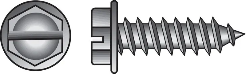 No. 12 Ga. X 2-1/2 In. L Slotted Hex Washer Head Sheet Metal Screws 100 Pk