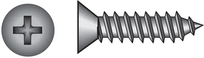 No. 14 Ga. X 2-1/2 In. L Phillips Flat Head Sheet Metal Screws 100 Pk