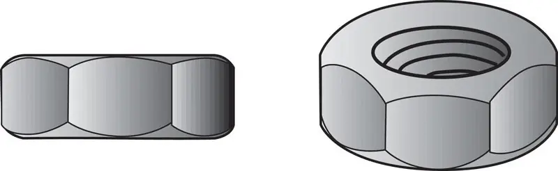 3/8 In. Hot Dipped Galvanized Steel Uss Hex Nut 100 Pk