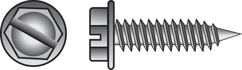 No. 8 Ga. X 3/4 In. L Slotted Hex Washer Head Sheet Metal Screws 1 Pk