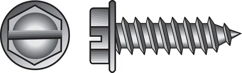 No. 6 Ga. X 1/2 In. L Slotted Hex Washer Head Sheet Metal Screws 100 Pk