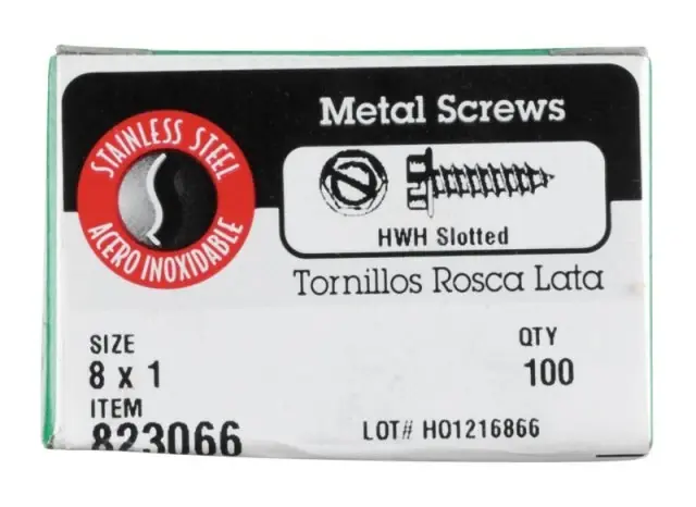 No. 8 Ga. X 1 In. L Slotted Hex Washer Head Sheet Metal Screws 100 Pk