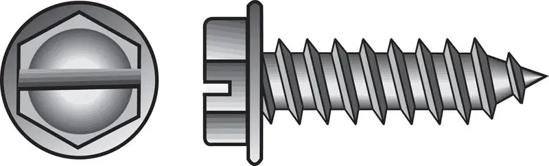 No. 8 Ga. X 1-1/4 In. L Slotted Hex Washer Head Sheet Metal Screws 100 Pk