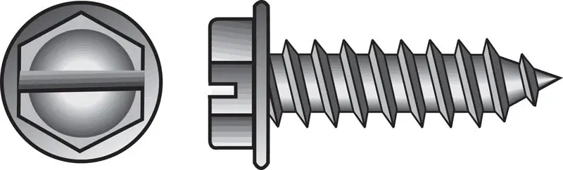 No. 10 Ga. X 1-1/4 In. L Slotted Hex Washer Head Sheet Metal Screws 100 Pk