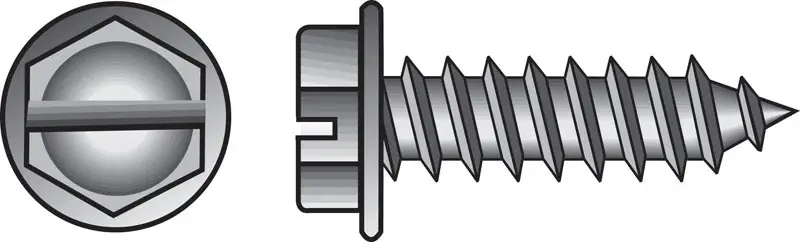 No. 10 Ga. X 1-1/2 In. L Slotted Hex Washer Head Sheet Metal Screws 100 Pk
