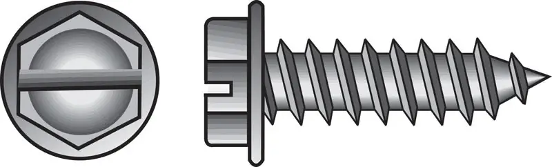 No. 14 Ga. X 1 In. L Slotted Hex Washer Head Sheet Metal Screws 100 Pk