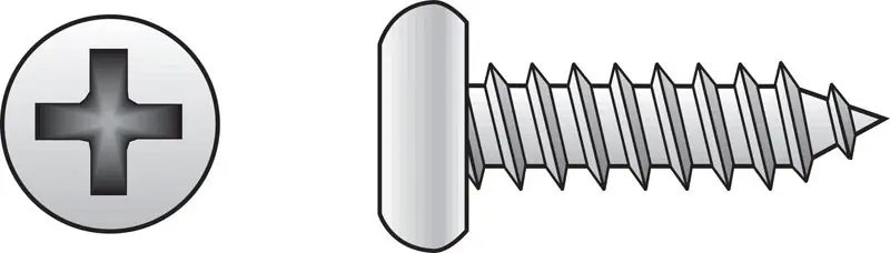 No. 8 Ga. X 1-1/4 In. L Phillips Pan Head Sheet Metal Screws 100 Pk
