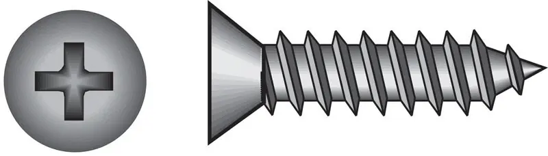 No. 4 Ga. X 3/4 In. L Phillips Flat Head Sheet Metal Screws 100 Pk