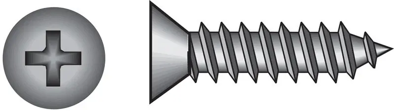 No. 8 Ga. X 3/4 In. L Phillips Flat Head Sheet Metal Screws 100 Pk