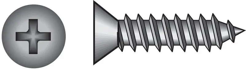 No. 12 Ga. X 3 In. L Phillips Flat Head Sheet Metal Screws 1 Lb 50 Pk